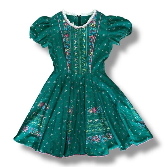 Vintage Kate Schorer Rockabilly Prairie Square Dance Full Circle Dress Size Medi - Picture 1 of 5
